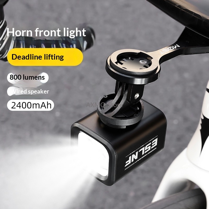 Road Cycling Essential Gear - Faro de bicicleta con bocina recargable,