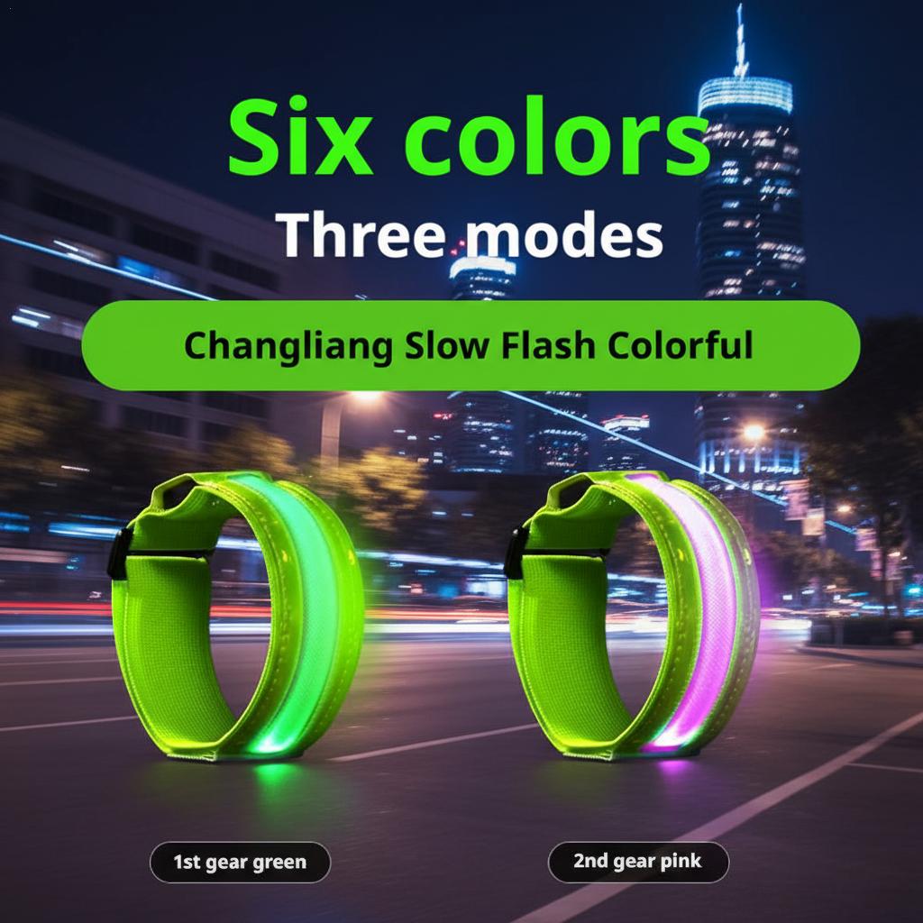 Cycling Visibility Gear - Brazalete reflectante LED, correa de seguridad,