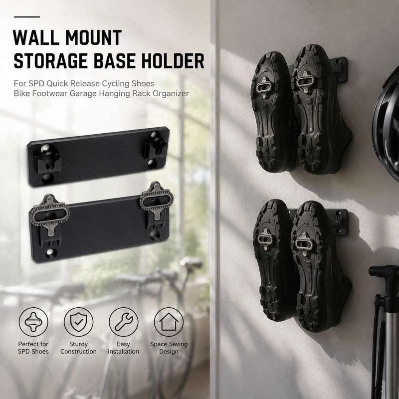 Cycling Gear Wall Storage - Base de almacenamiento para montaje en